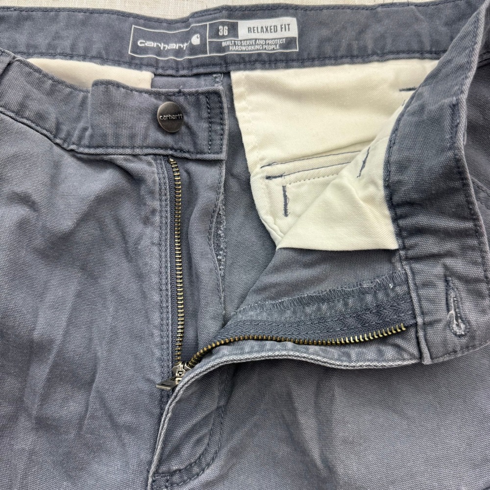 Carhartt Rugged Flex Relaxed Fit Canvas Cargo Work Shorts Gray Mens Sz 36 EUC - Picture 3 of 10